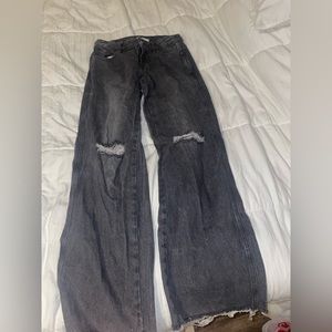 black low rise jeans
